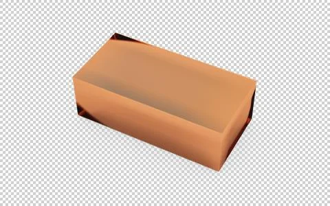 Solid copper metal box Stockillustratie