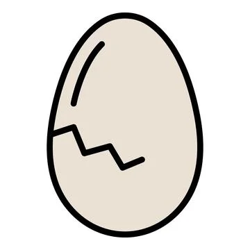 Solid crack egg icon color outline vector Stock Illustration