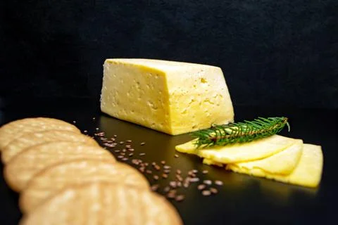 Solid cream cheese. Stock Photos