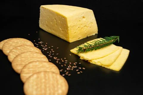 Solid cream cheese. Stock Photos