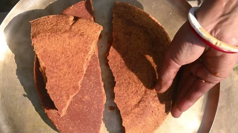 Solid Cubes of Natural Date Palm Jaggery - Nalen Gur Stock Footage 302640006