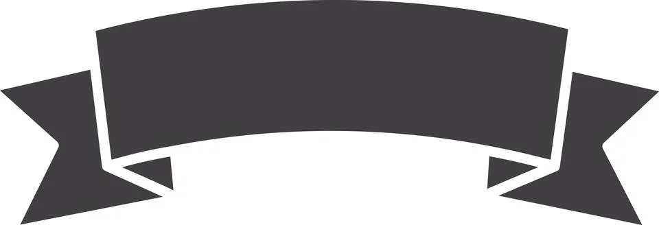 Solid curved black banner with swallowtail ends for promotion discount label Stock Illustration
