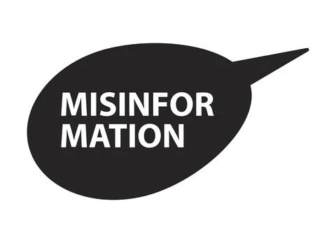 Solid dark speech bubble with misinformation text 2D black filled object イラスト素材