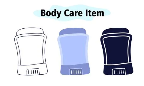 Solid deodorant in a plastic case to combat unpleasant odors in the armpits Stock Illustration