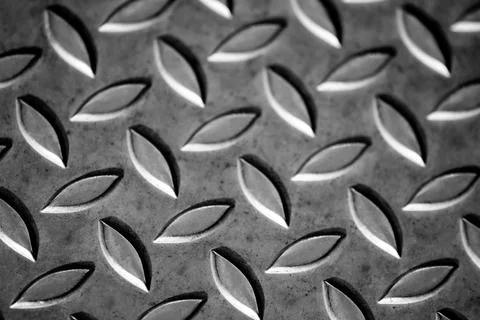 Solid diamond metal plate surface shows stainless steel flooring industries Stock Photos