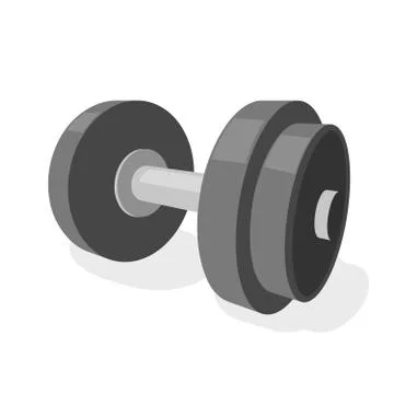 Solid dumbbell in gorizontal position Stock Illustration