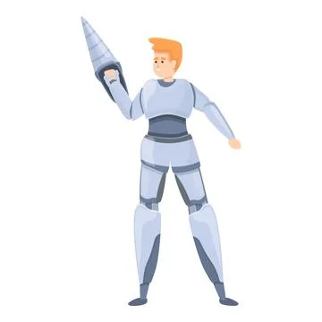 Solid exoskeleton icon, cartoon style Illustrazione stock