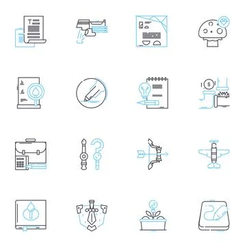 Solid figures linear icons set. Cube, Pyramid, Sphere, C, Cylinder, Rectangular Stock Illustration
