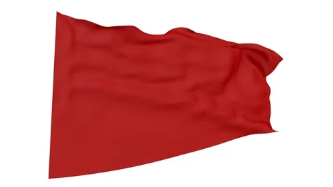 Solid fire warning red flag over white background Stock Footage 99127764