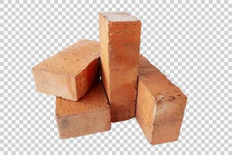 Solid fireproof clay brick used for the construction Stock Photos