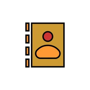 Solid flat icon of contacts book. vector icon 스톡 일러스트