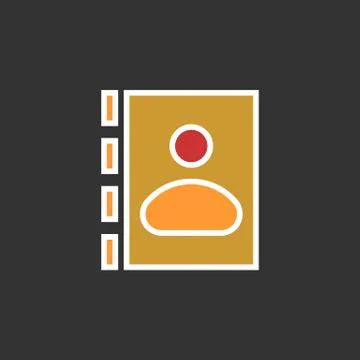 Solid flat icon of contacts book. vector icon 스톡 일러스트