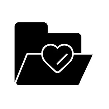 Solid folder valentines day icon illustration isolated vector sign symbol Stockillustratie