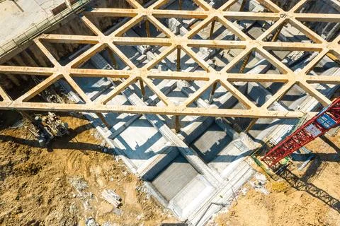 Solid foundation structure of the construction site Stock Photos