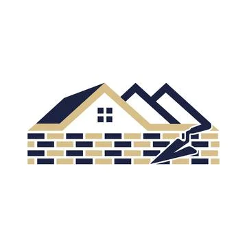 Solid Foundations Designing Reliable and Professional Roofing Logo design Ilustración de archivo