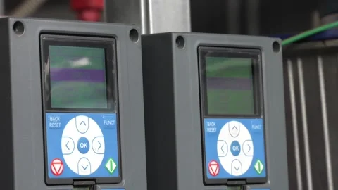 Solid fuel boiler control unit. Control panel of the device of a thermal boiler. Stock Footage 106407401