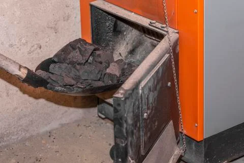 Solid fuel boiler for heating Stock Photos