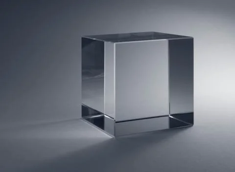 Solid glass cube Stock Photos