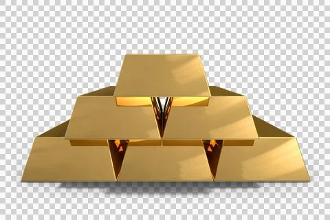 Solid gold bars stack Stock Illustration