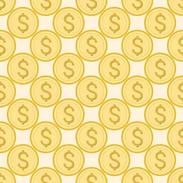 Solid gold coin seamless pattern Stock Illustration