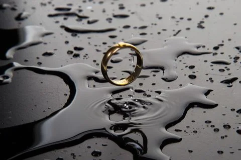 Solid Gold Wedding Ring Stock Photos