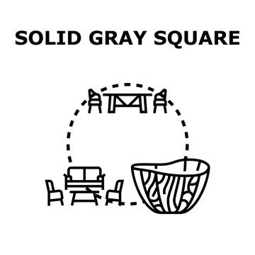 Solid gray square concept with furniture icons Stock Illustration