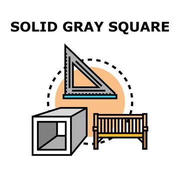 Solid gray square concept with geometric and outdoor items Stock Illustration