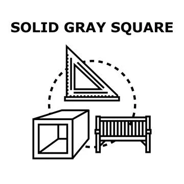Solid gray square concept with geometric and outdoor items Stock-Illustration