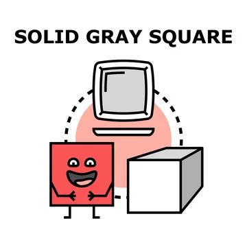 Solid gray square geometric shape icon concept 스톡 일러스트