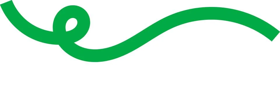 Solid green wave line, vibrant curved stroke, simple grassy flourish 스톡 일러스트