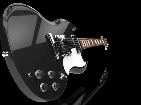 Solid Guitar Black Stock Illustration