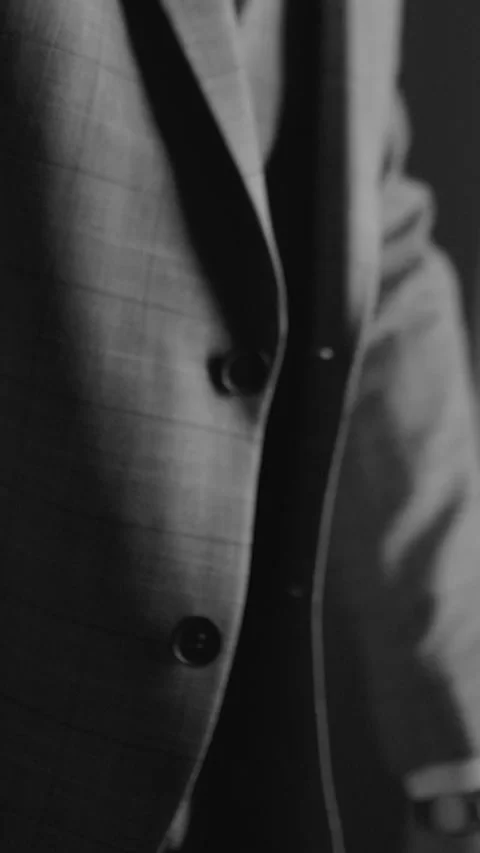 Solid handsome man groom in a business suit in the morning before his wedding Stock Footage 300961342