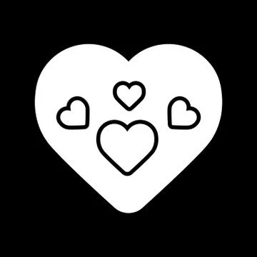 Solid heart icon isolated on black background. Line love symbol for website Illustrazione stock