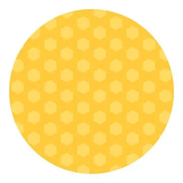 Solid hexagon pattern round yellow orange label vector illustration Ilustração Stock