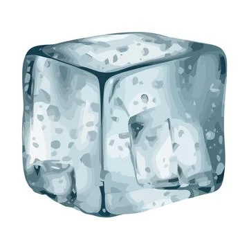 Solid ice cube symbolizes winter frozen drink Stock Illustration