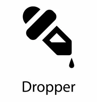 Solid icon of ink dropper Stock Illustration