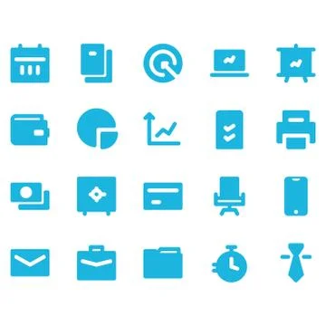 Solid Icon Set Stock Illustration