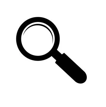 Solid Icon vector graphic of magnifying glass Stock Illustration