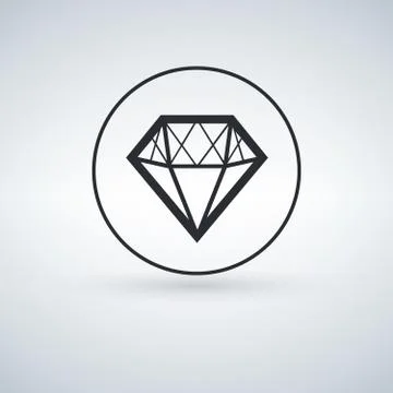 Solid icons for Diamond,vector illustrations icon in thecircle Stock Illustration