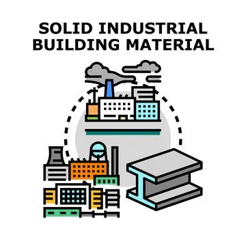 Solid industrial building material production concept illustration Stock Illustration