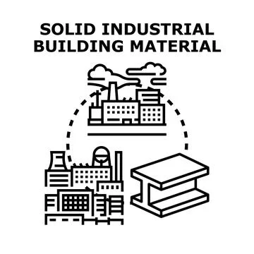 Solid industrial building material production concept illustration Stock Illustration
