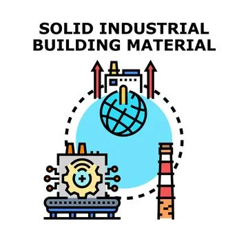 Solid industrial building material production developing globally Stock Illustration
