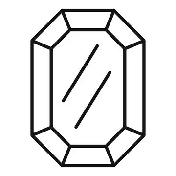 Solid jewel icon, outline style Illustrazione stock