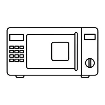 Solid kitchen microwave oven appliance icon vector graphic illustration Stock Illustration