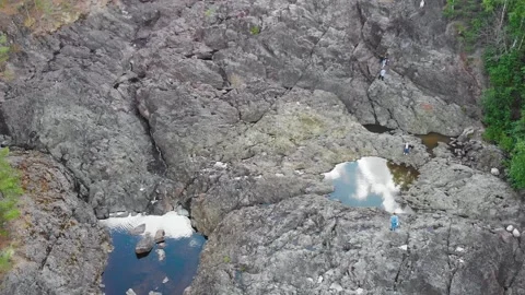 Solid lava Ancient volcano Girvas park (Republic of Karelia, Russia) aerial view Vídeos de archivo 137390268