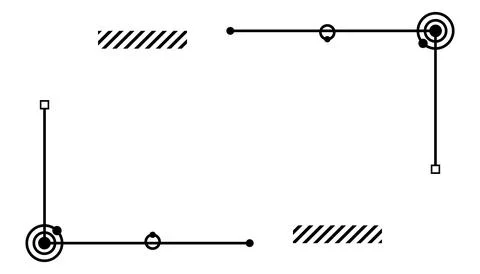 Solid line hud corner frame elements, modern linear technology border accen.. Stock Illustration