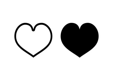 Solid Love icon and outline. Black heart for web and apps. heart symbol for v Stock Illustration