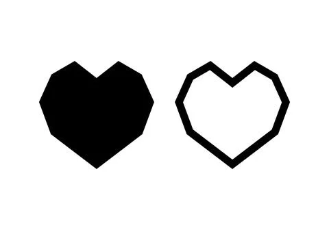Solid Love icon and outline. Black heart for web and apps. heart symbol for v Stockillustratie
