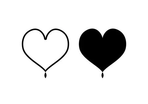 Solid Love icon and outline. Black heart for web and apps. heart symbol for v 库存插图