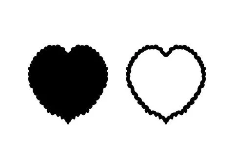 Solid Love icon and outline. Black heart for web and apps. heart symbol for v Stock Illustration